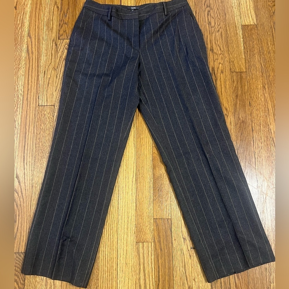 Zanella Black Pinstripe Wide Leg Pants